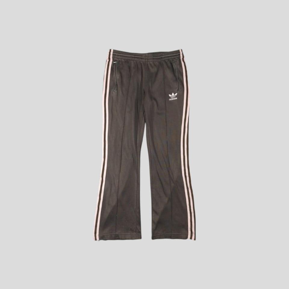 아디다스 JP 00s 브라운 핑크 삼선 트레포일 로고 올드스쿨 세미 부츠컷 기모 밴딩 져지팬츠 트레이닝복 26-30