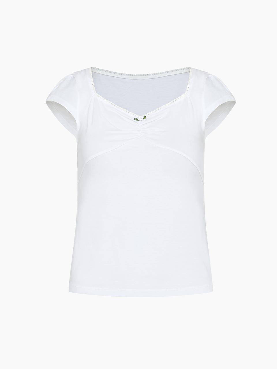 rosy shirring top - white