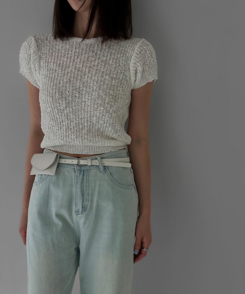 리코 퍼프 반팔 니트