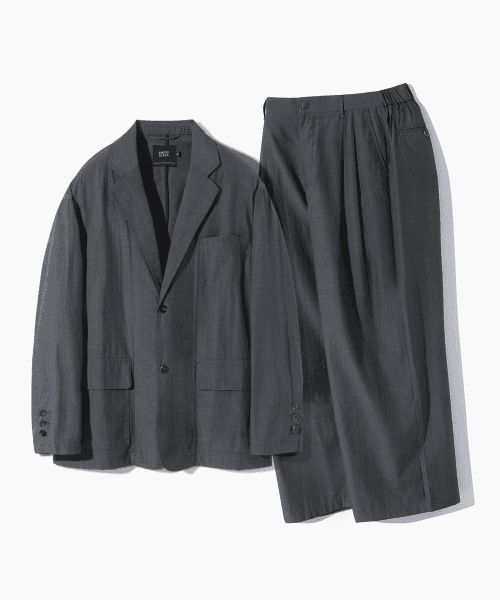 디미트리블랙(DIMITRI BLACK)  오버핏 시어서커 수트 셋업_차콜 - 사이즈 & 후기 | 무신사