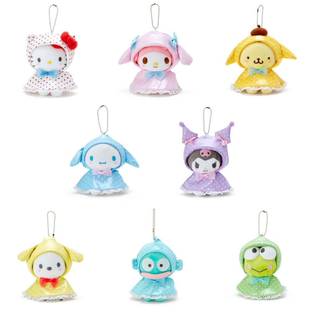 산리오 우비인형 마스코트홀더 해피레이니데이즈 쿠로미 마이멜로디 포차코 폼폼푸린 시나모롤