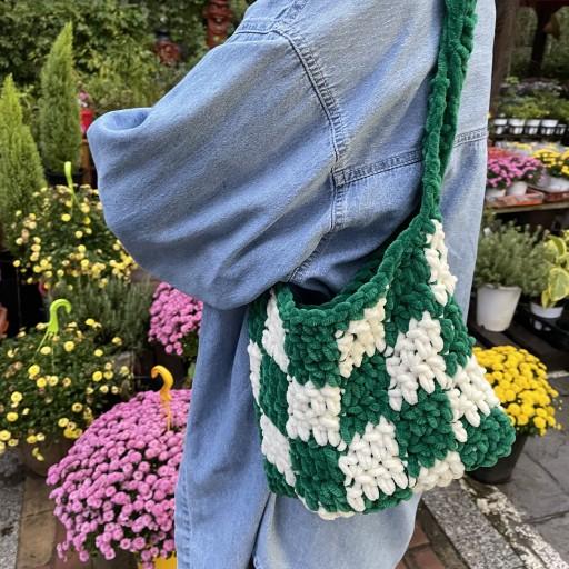 벨벳 체커보드 숄더백💚