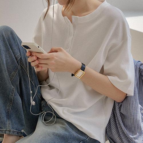 TR31277 헨리넥 베이직 맨투맨 티셔츠