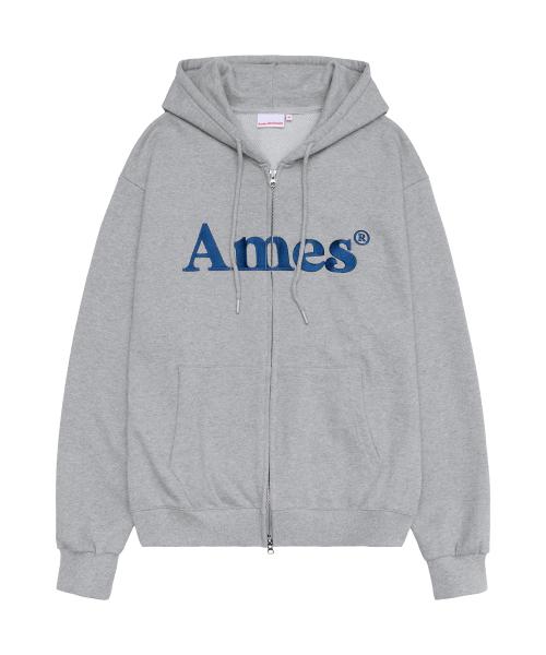 BASIC LOGO HOODIE ZIP UP GREY