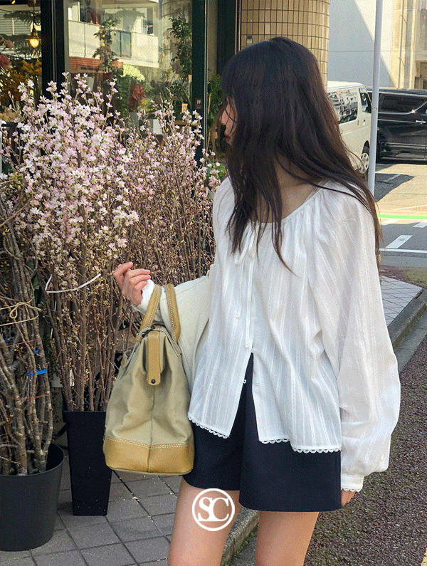 [MADE] 모리아 레이스끈블라우스 (단독주문만 당일 출고 가능!)