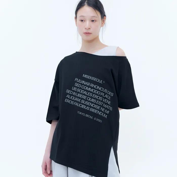 Unbalanced quote slit sleeves BLACK