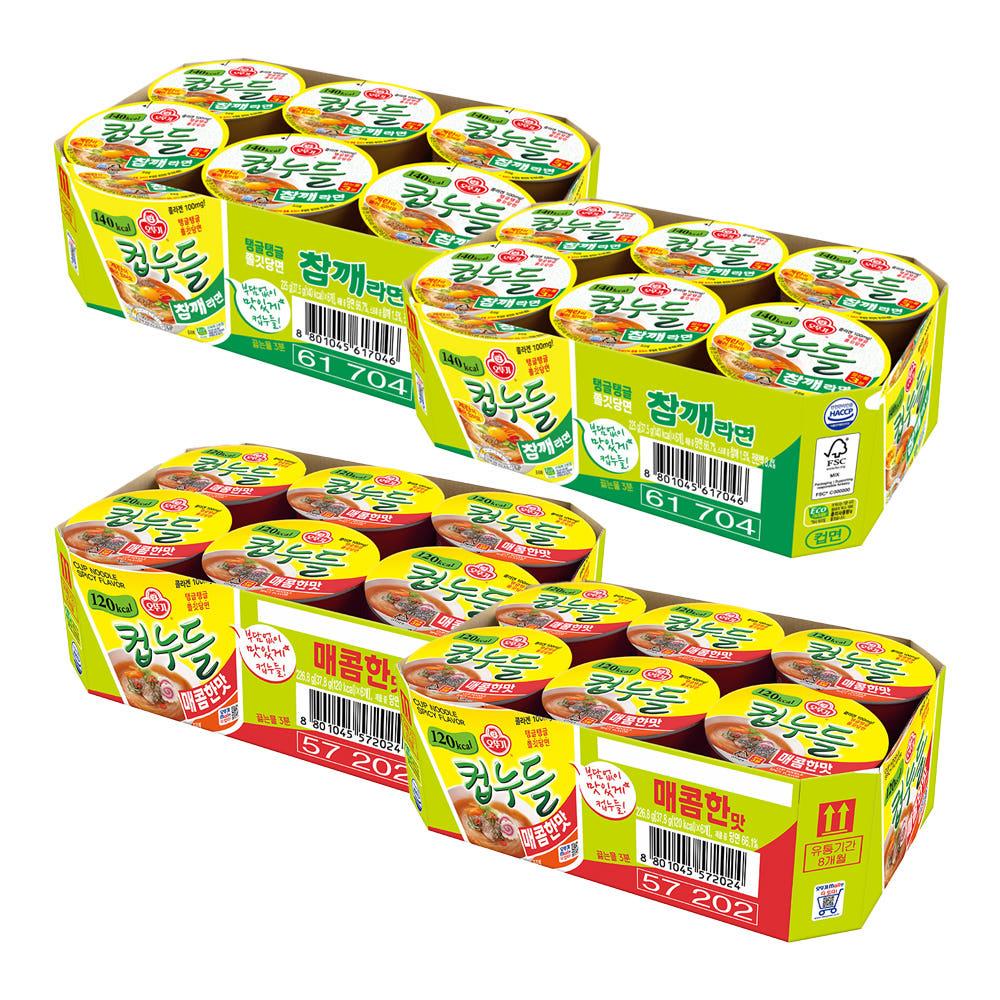 [슈퍼적립] [12+12] 오뚜기 컵누들 참깨라면 12개+매콤한맛 12개 외 9종