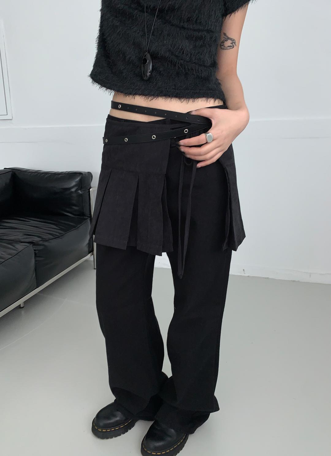 Wrap suede skirt (2C)