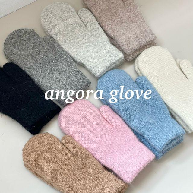 [당일출고] 앙고라 벙어리 장갑 겨울 데일리 방한 니트 커플 스마트폰 손가락 데일리