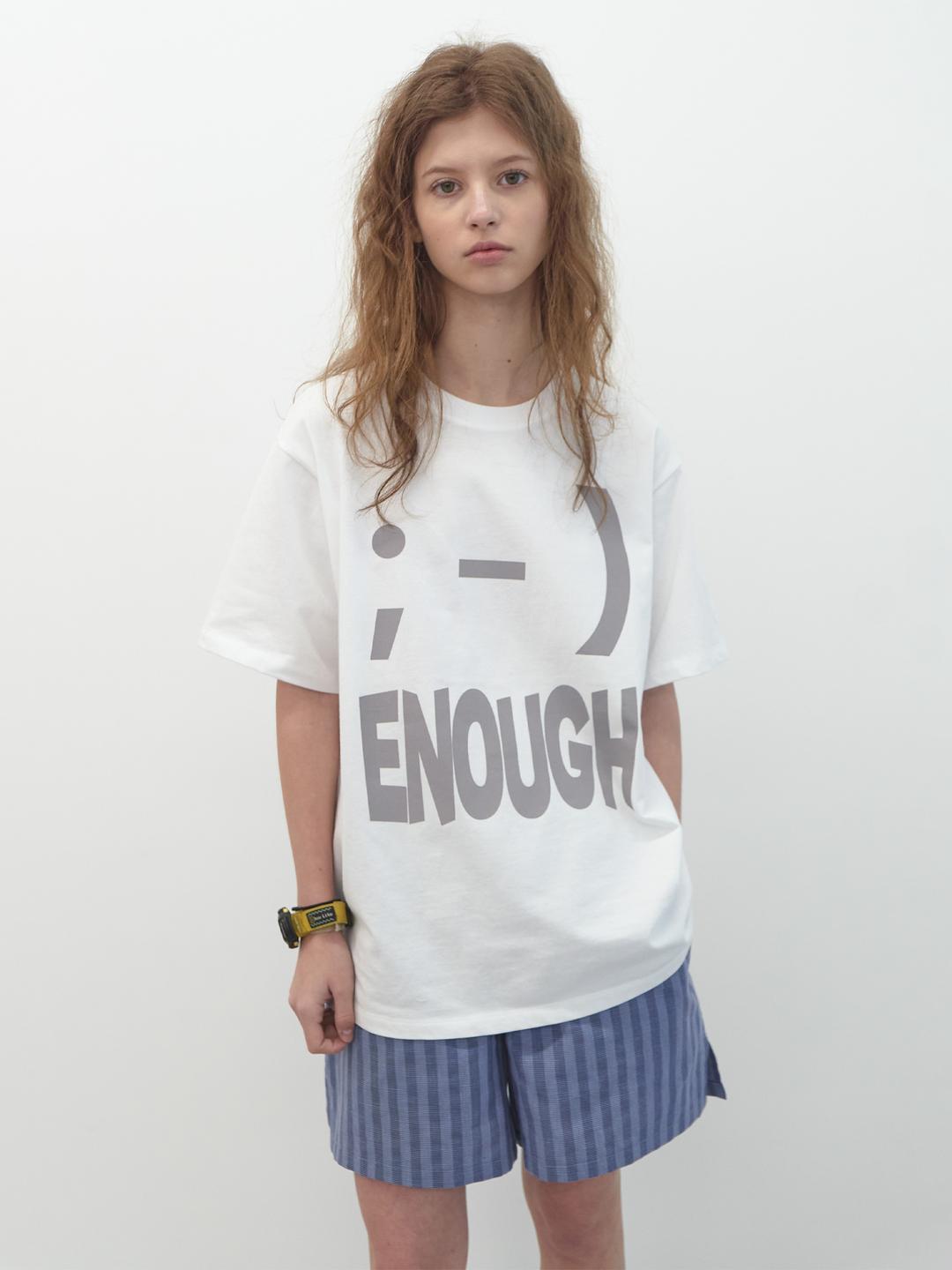 ENOUGH 박시 티셔츠 (White)