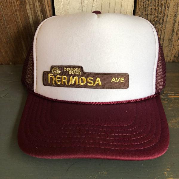 Hermosa Beach HERMOSA AVE Trucker Hat - Maroon/White/Maroon