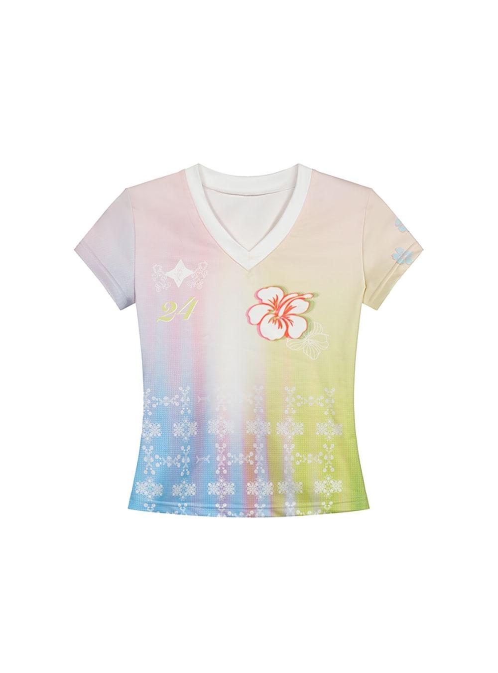 Smudge Hibiscus Flower Sports T-Shirt