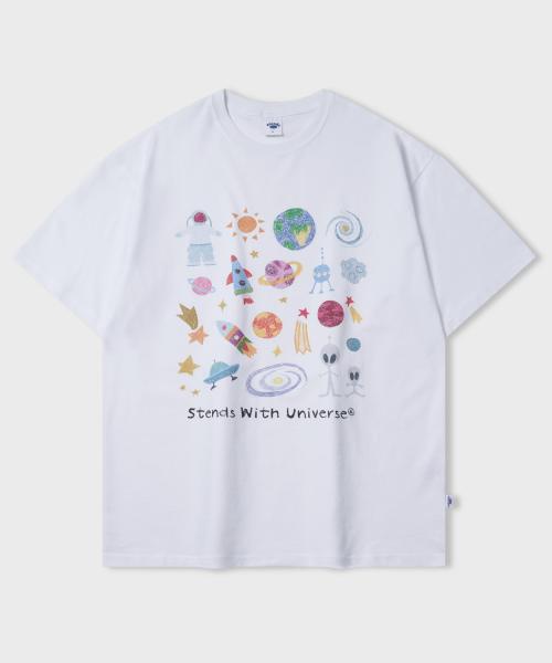 [S~5XL] DTP 드로잉 반팔 티셔츠_D03 유니버스