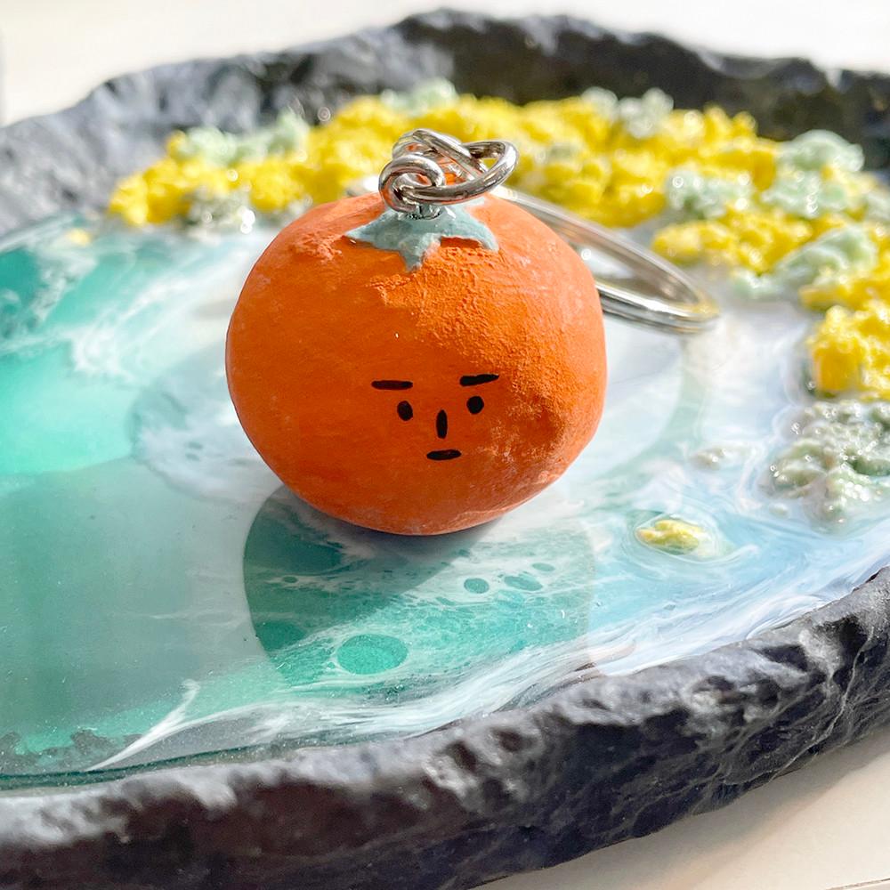 [HANDMADE] 동글동글 귤 도자기 차키 세라믹 키링