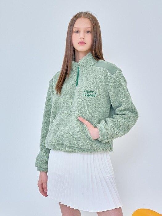 SO PAR SO GOOD SHERPA HALF-ZIP PULLOVER_Olive Green
