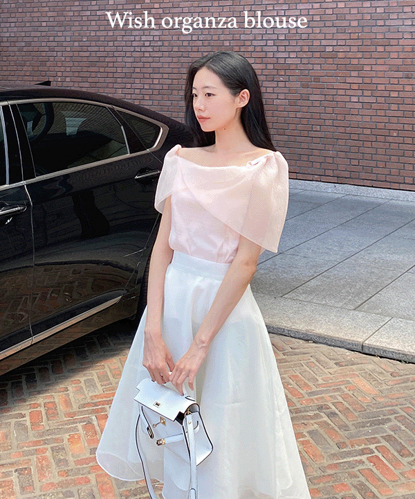 위시 오간자 블라우스