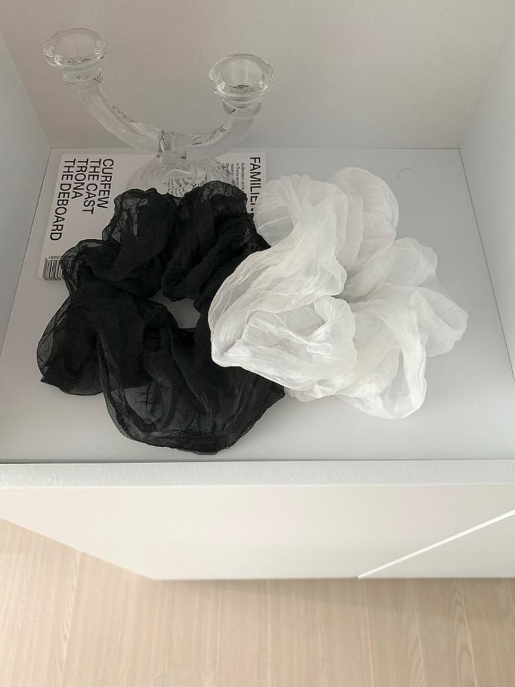 Organza see•through scrunchy / 오간자 스크런치 / 시스루 스크런치 / 여름 스크런치 / 빅 스크런치 / 빅곱창끈