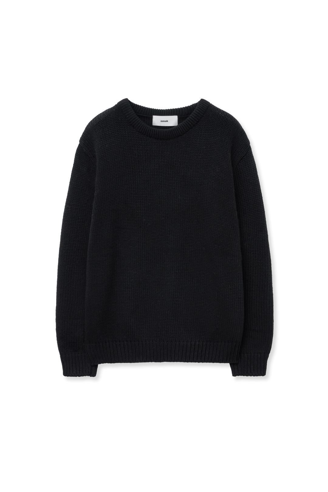 OVER SIZED ROUND KNIT,BLACK