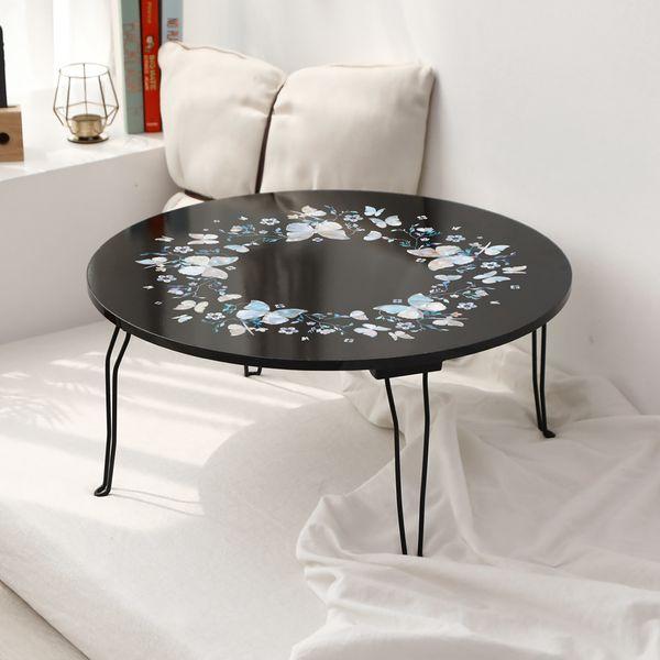 나전칠기 나비 문양 디저트 테이블원형