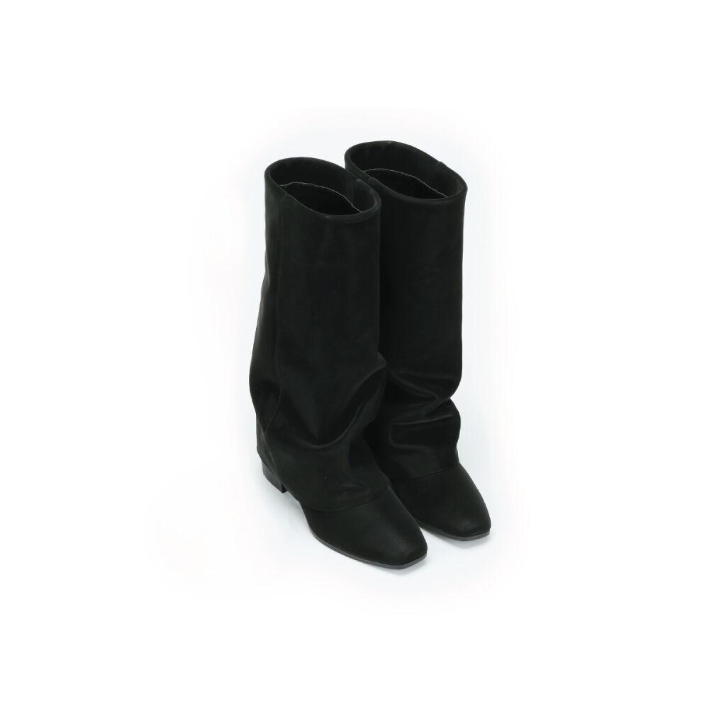 Wrinkle Leather Boots (Black) (225-255)