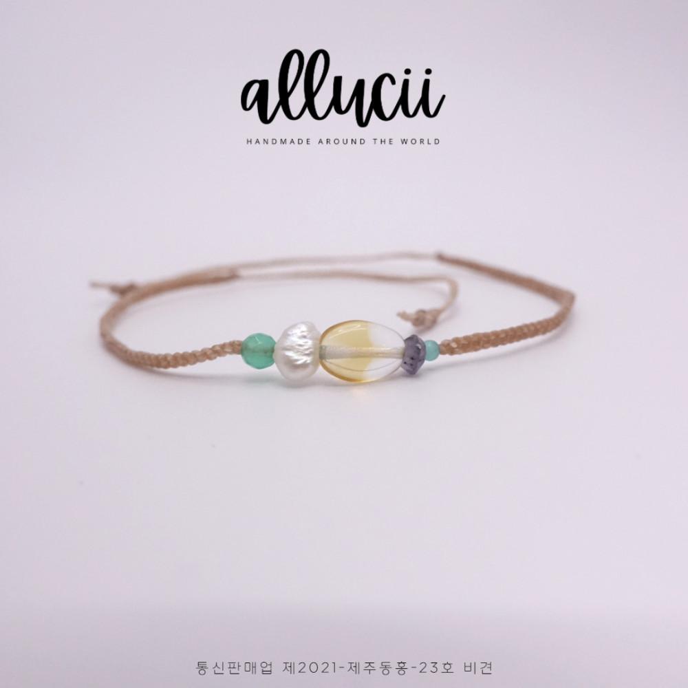 [원더워터] 알루시 젬 로즈 핸드메이드 원석 매듭 팔찌