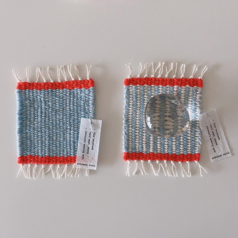 red balloon weaving coaster 티코스터 위빙 감성소품, 아트브리즈