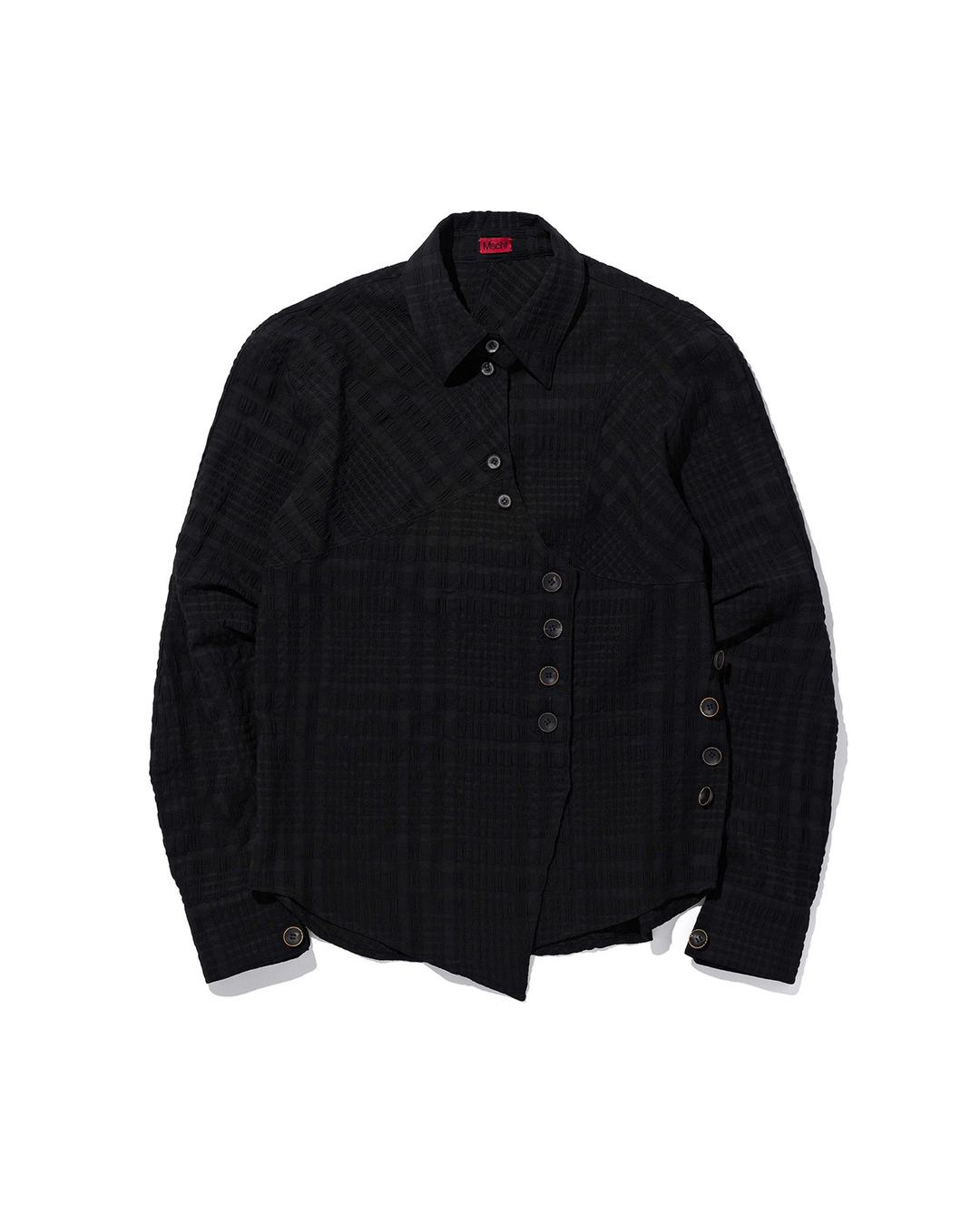 CURVED PLACKET SHIRT_BLACK