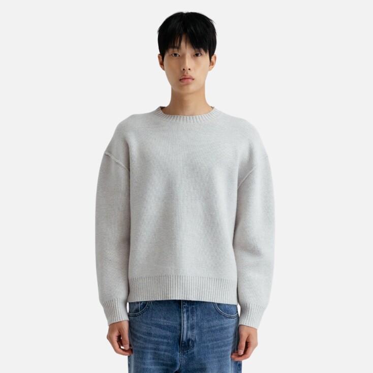 Outseam Detail Knit Top (Light Grey)