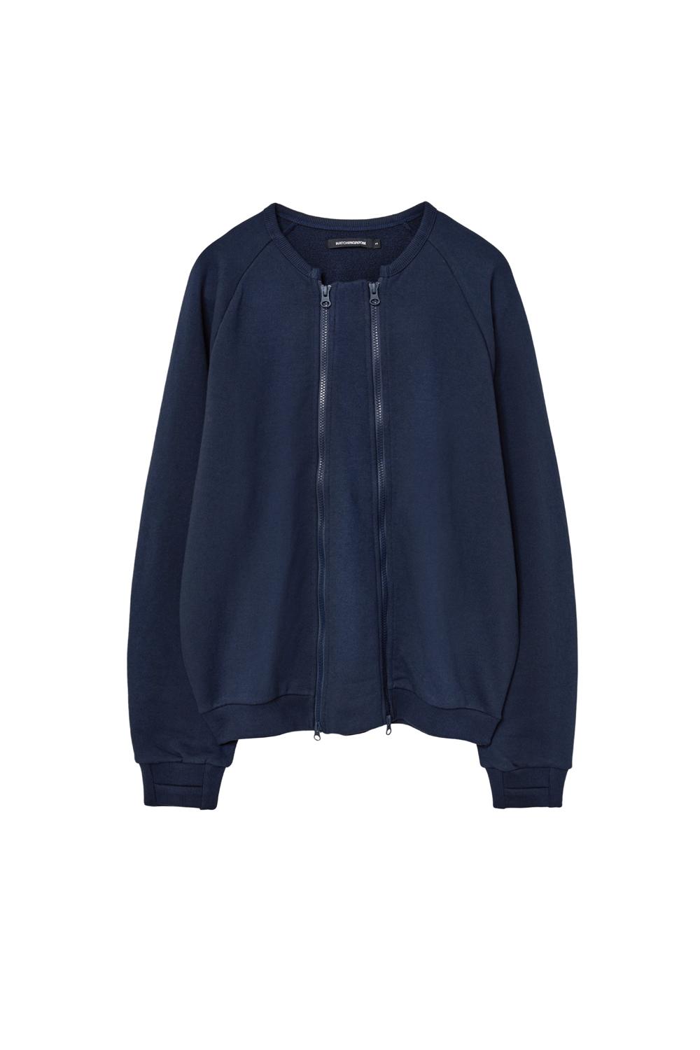 Dual Zip Cardigan Dark Blue