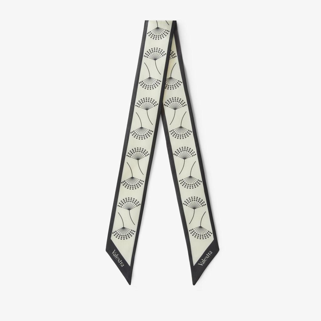 Flower Silk Band - Pergamena White/Black