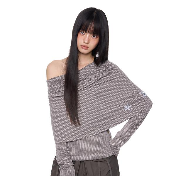 Double-Layer Off-Shoulder Sweater