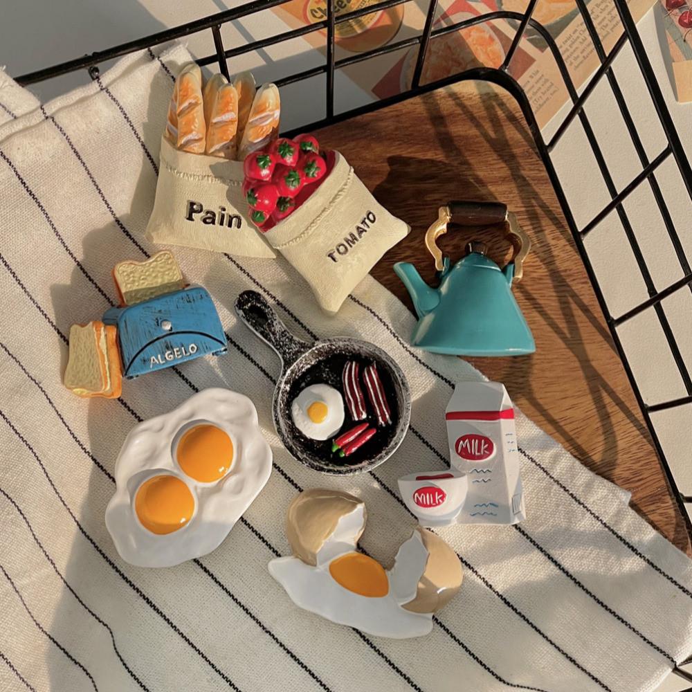 [오하픽] 빈티지 푸드 냉장고 입체 자석 (4개 set)