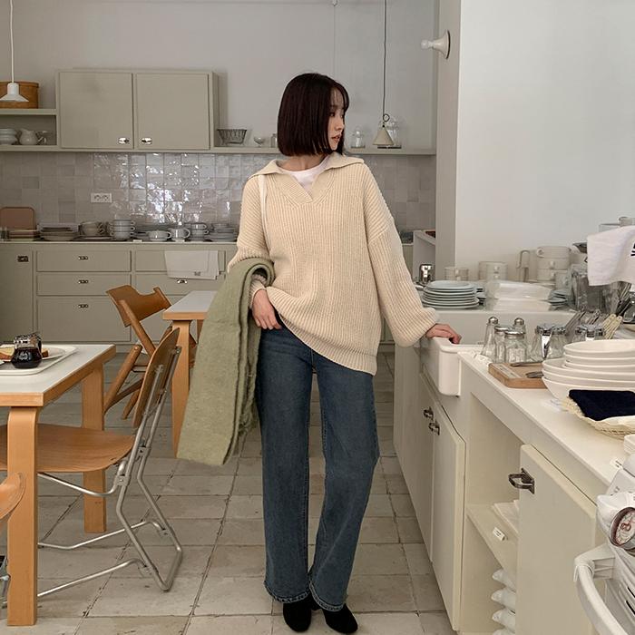 페리앙 속밴딩 세미 와이드 데님 팬츠 67598