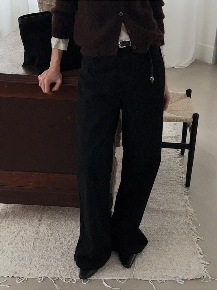 케이즈 기모 와이드 팬츠