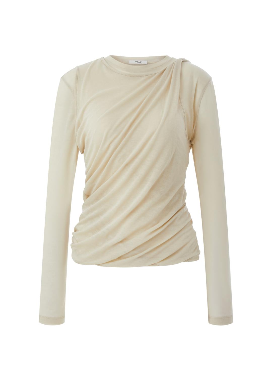 LAYERED TWIST TOP in ivory