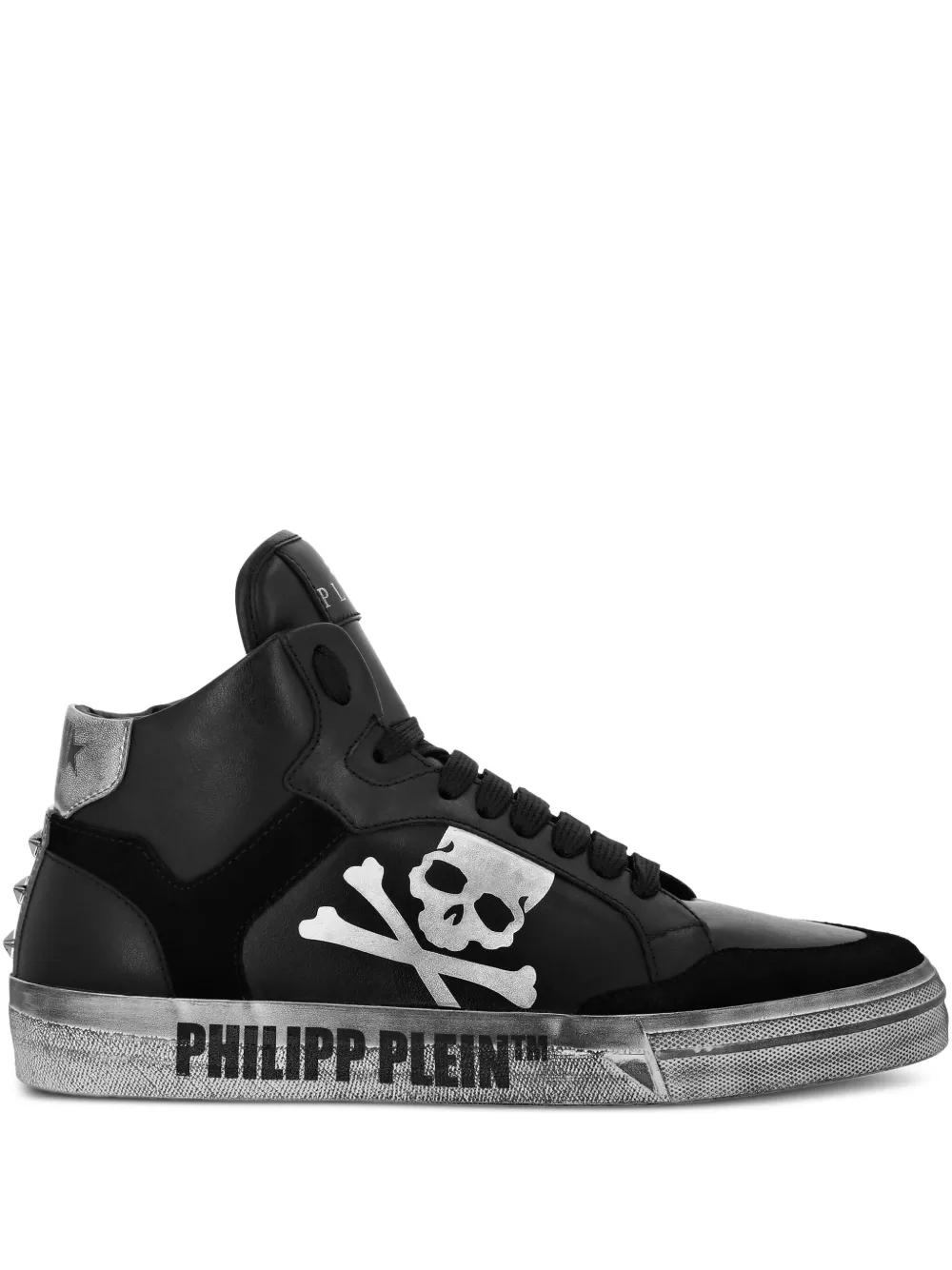 Philipp Plein 스컬 모티프 하이탑 스니커즈 | 블랙 | FARFETCH KR