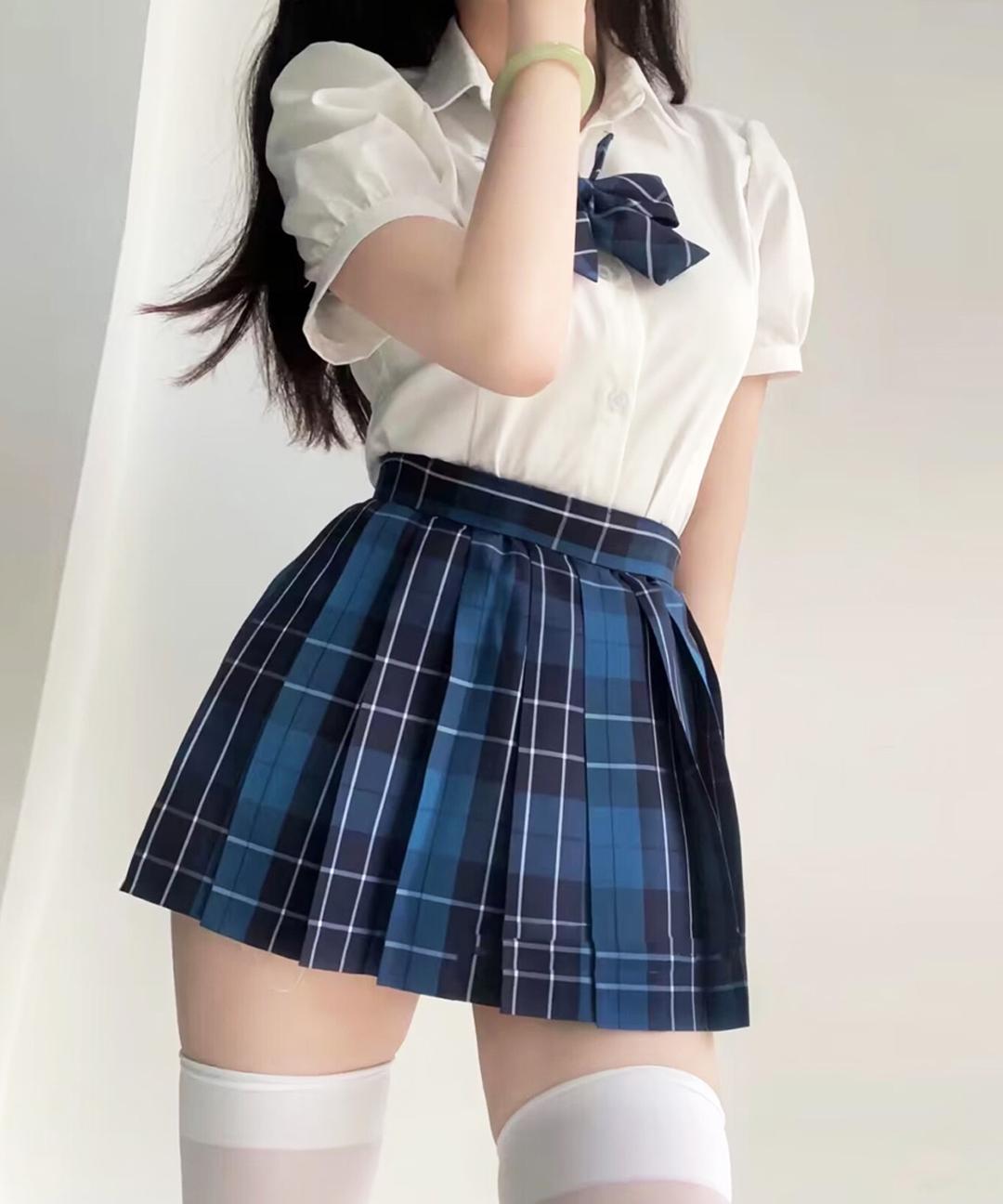 [무배 오늘출발] 청순 세라복 스쿨걸 하이틴룩 놀이동산 교복 셔츠 스커트 세트