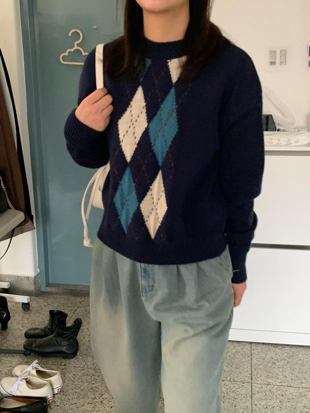 포코 아가일 Knit