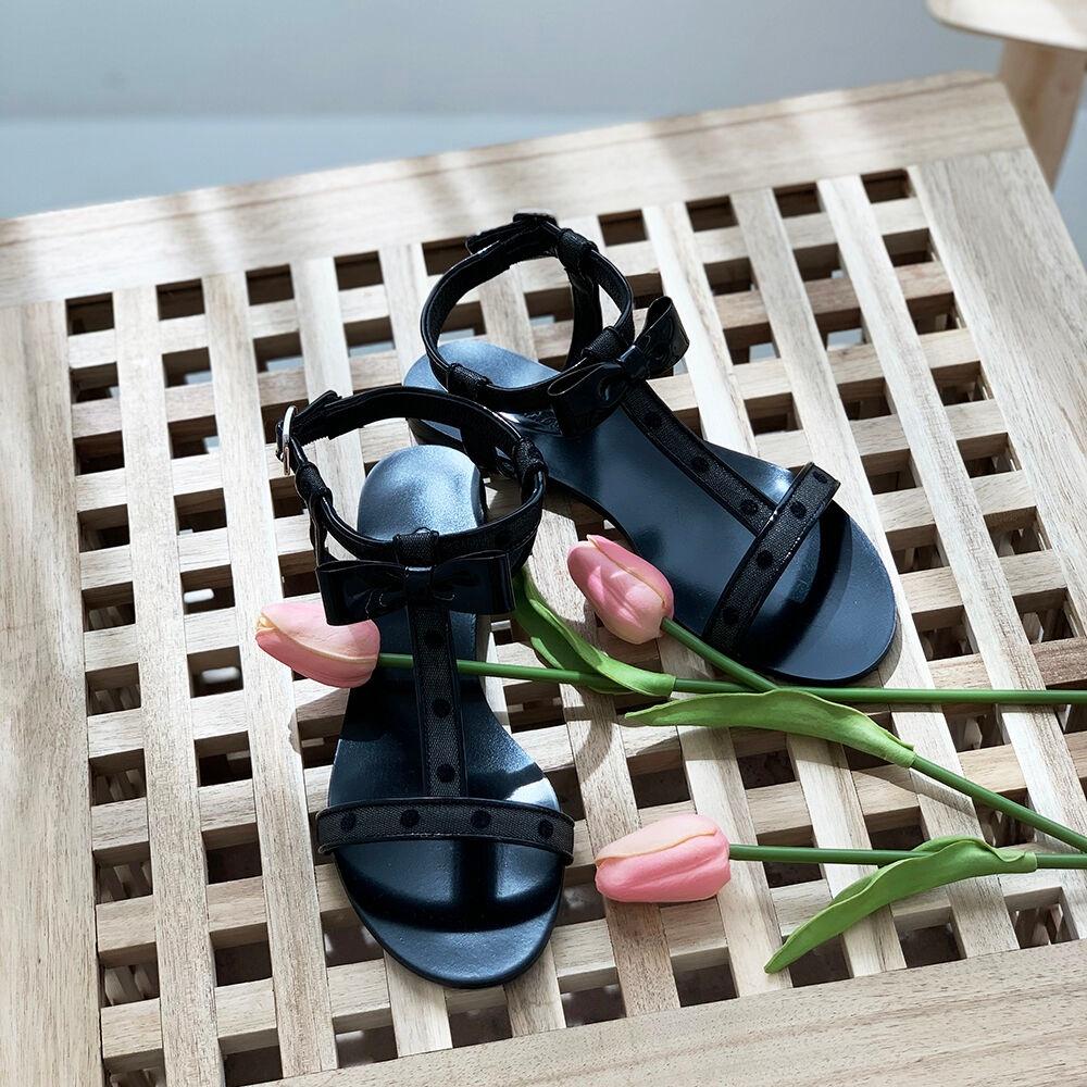 Lazy Summer Ribbon Sandals Black