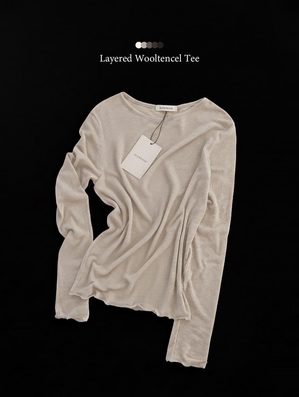 슬로우앤드 [오픈할인/극강여리핏!] made. 미코 레이어드 울텐셀 티셔츠 - 5 color