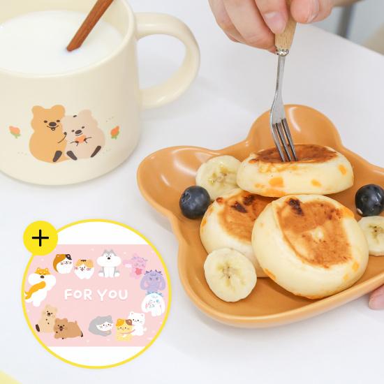키키쿼카와 함께 행복한 홈카페 ! 쿼카머그컵 2종택1+쿼카 플레이트1P (+메세지카드증정)