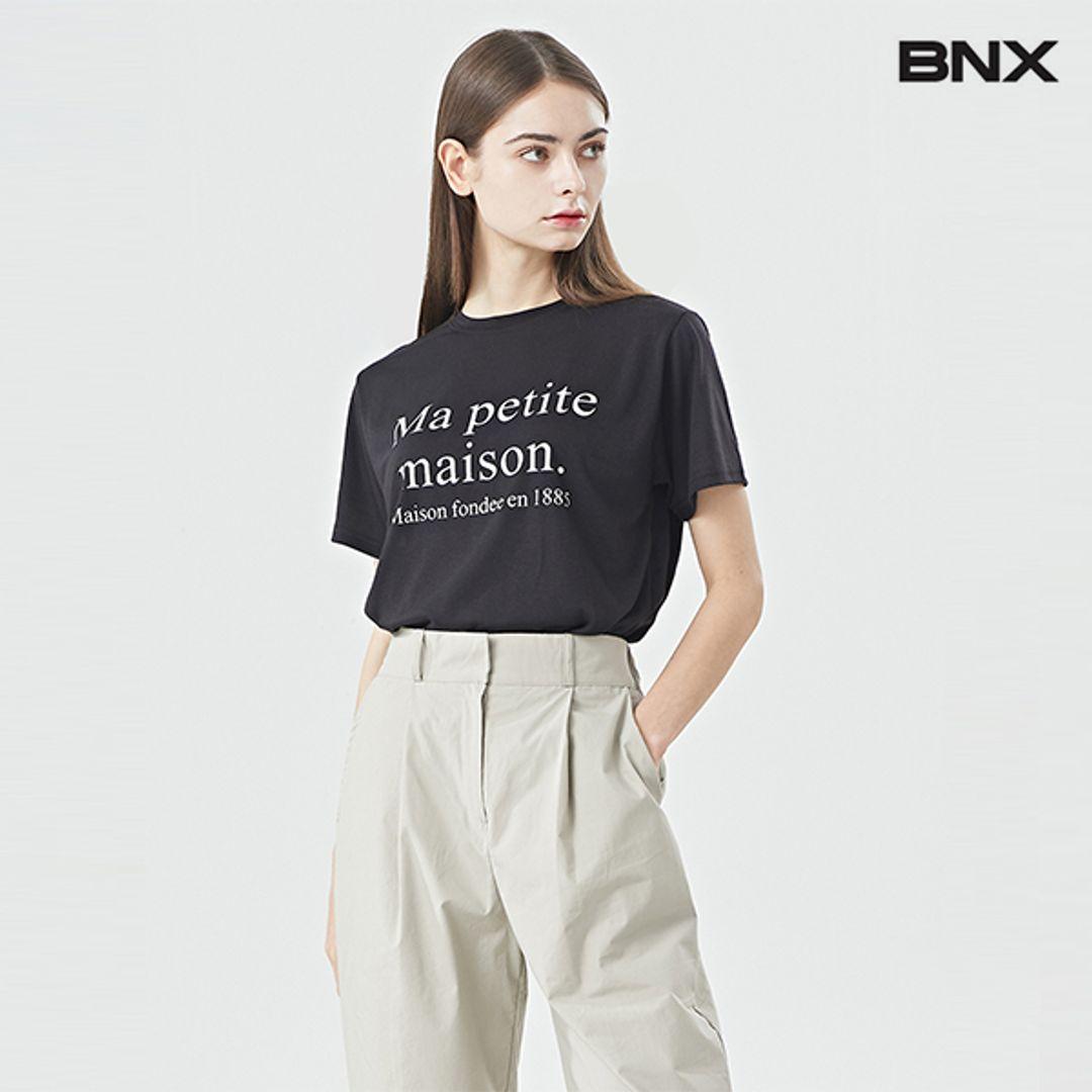 라운드넥 메종 레터링 반팔 티셔츠 (BU1TS095L0)