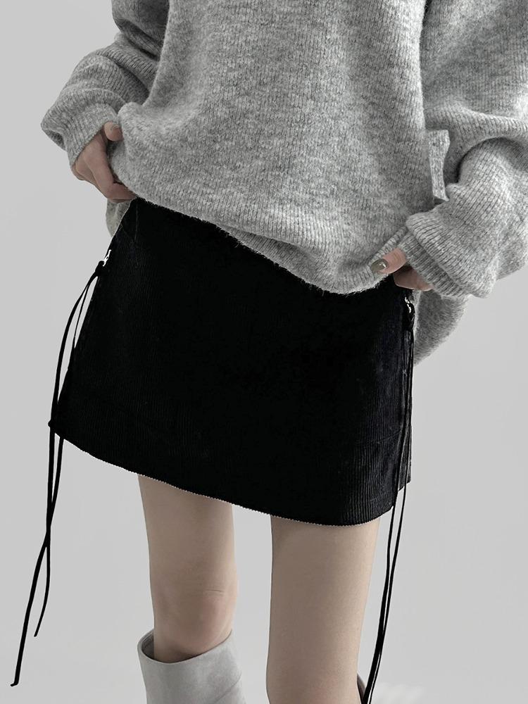 카론 코듀로이 미니 스커트