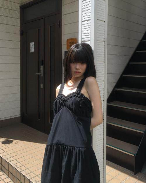 로액슈얼(LO AXUAL)  LACE STRAP RUFFLE LONG DRESS_BLACK - 사이즈 & 후기 | 무신사