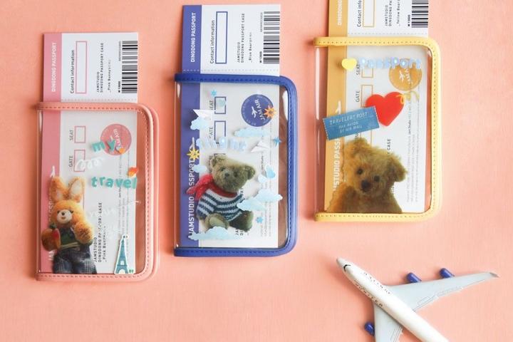 여권 케이스 투명 지갑 3종 여행 비행기 표 티켓 현금 커버 선물 딩동