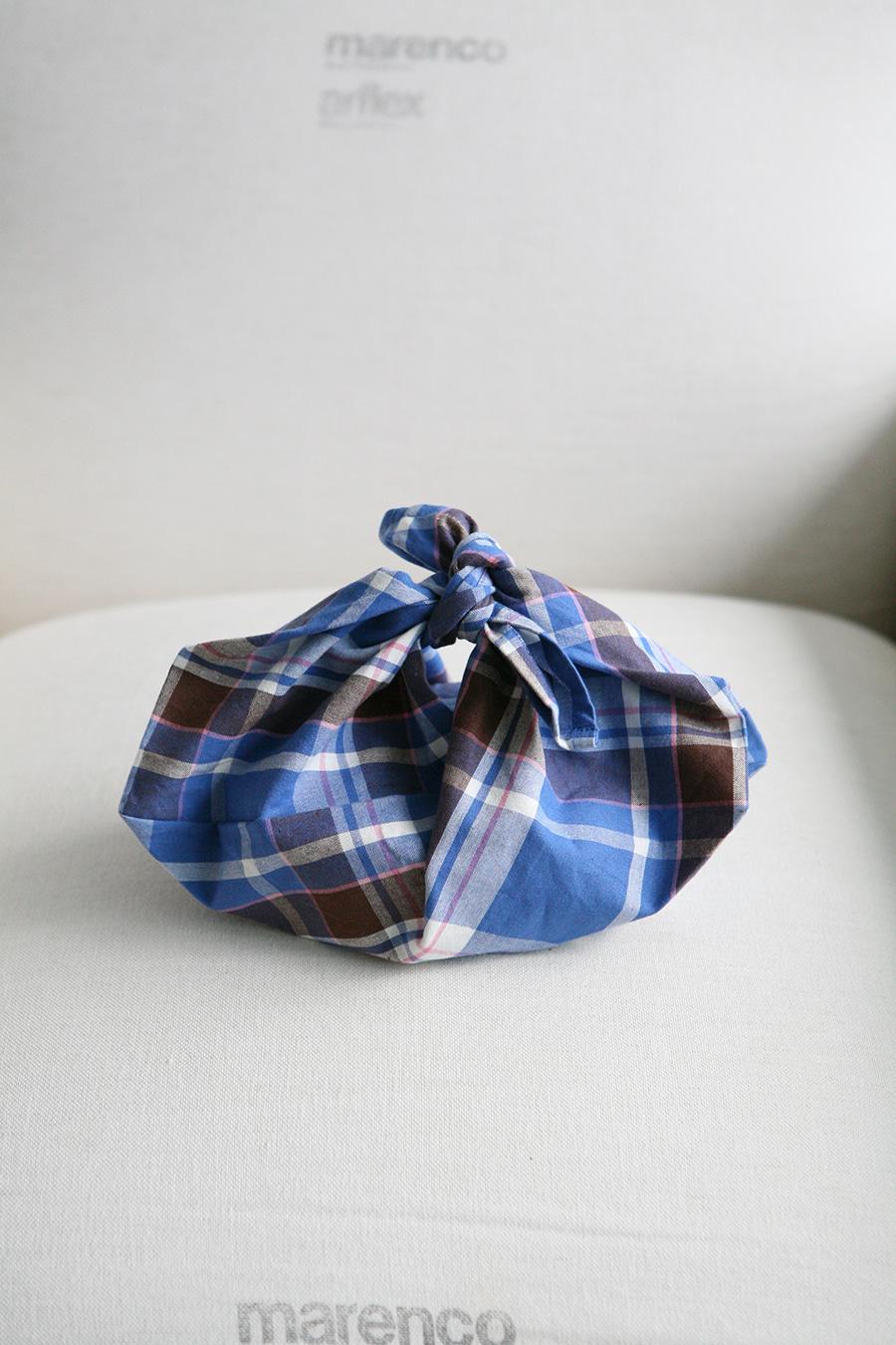 lunch box wrapping 리본 묶어 보자기 - Blue