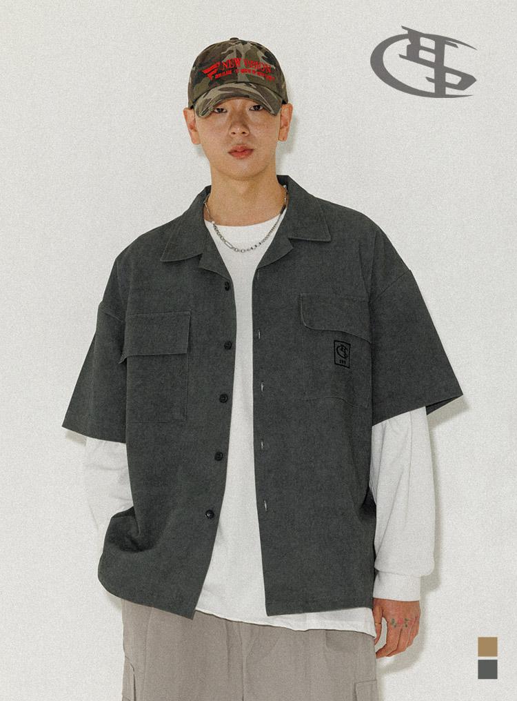 BC Pigment Work Half Shirt 챠콜