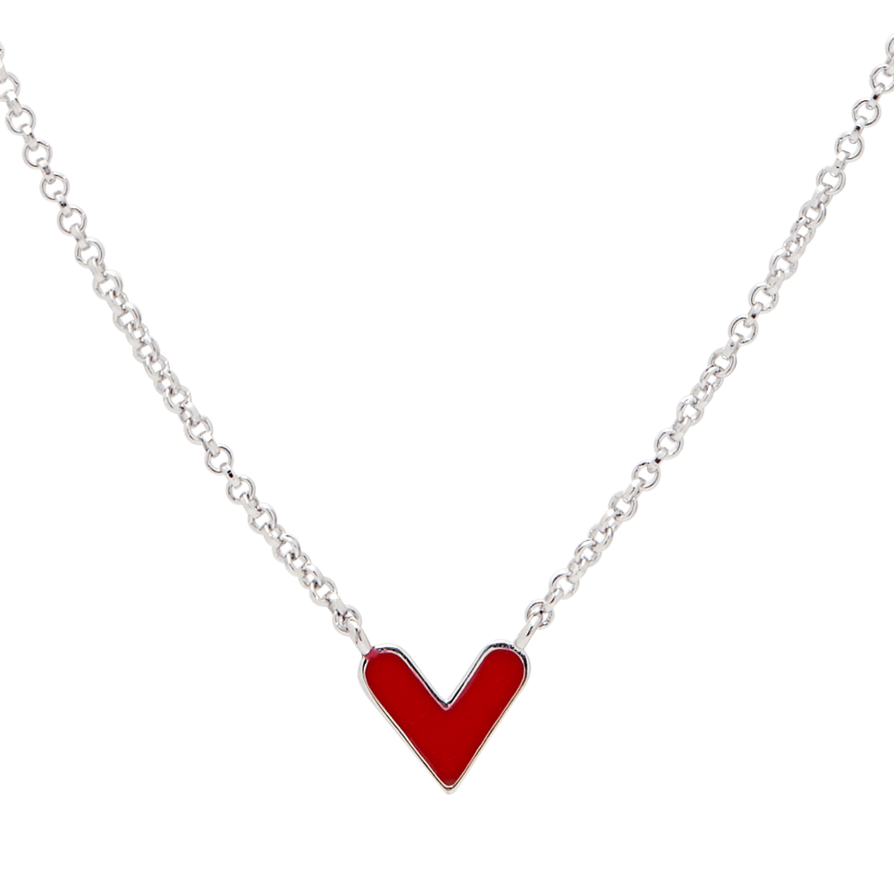 925 Red Point Heart Necklace