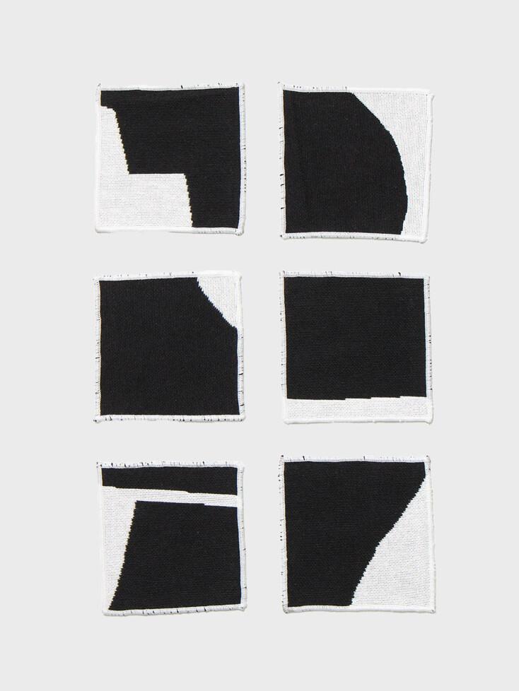 Tea coaster - white black mix