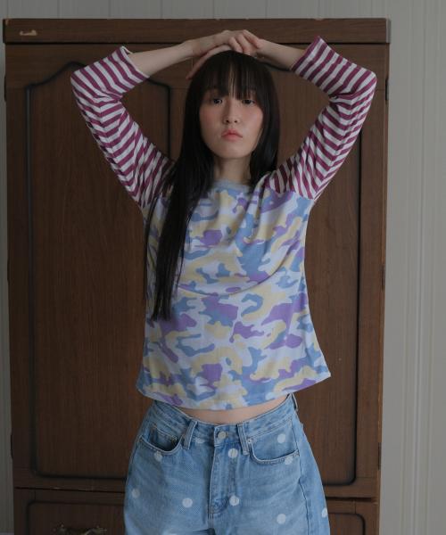 Military candy pop tee_burgundy